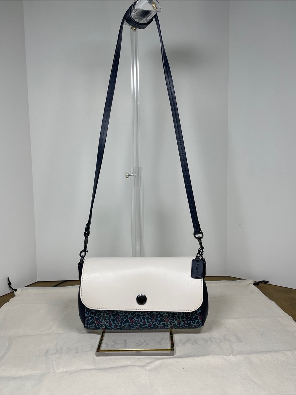 Coach F59535 Reversible Ranch Floral Crossbody Shoulder Bag Mist Midnight